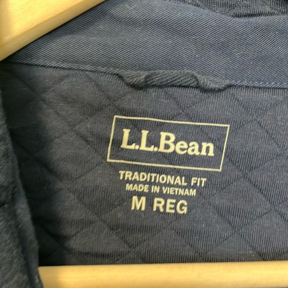 L.L. Bean Navy Blue Quilted Cotton Shirt Jacket - Picture 2 of 5